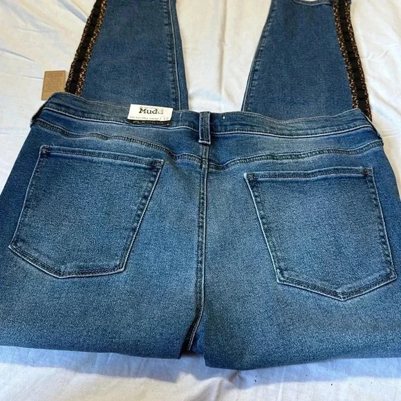 Mudd FLX stretch high rise ankle jeggings size 17 NWT cheetah print side - Picture 6 of 6